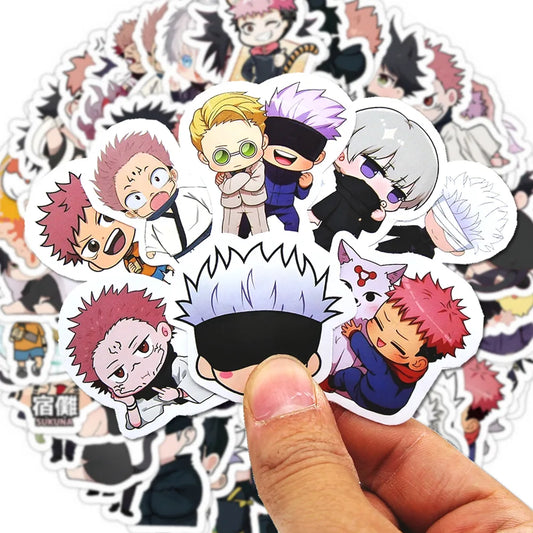 Lot de 30/60/180 autocollants Jujutsu Kaisen, dessin animé, mignon, Satoru, Gojo, Itadori, Yuji, papeterie, téléphone, ordinateur portable, agenda, Kawaii