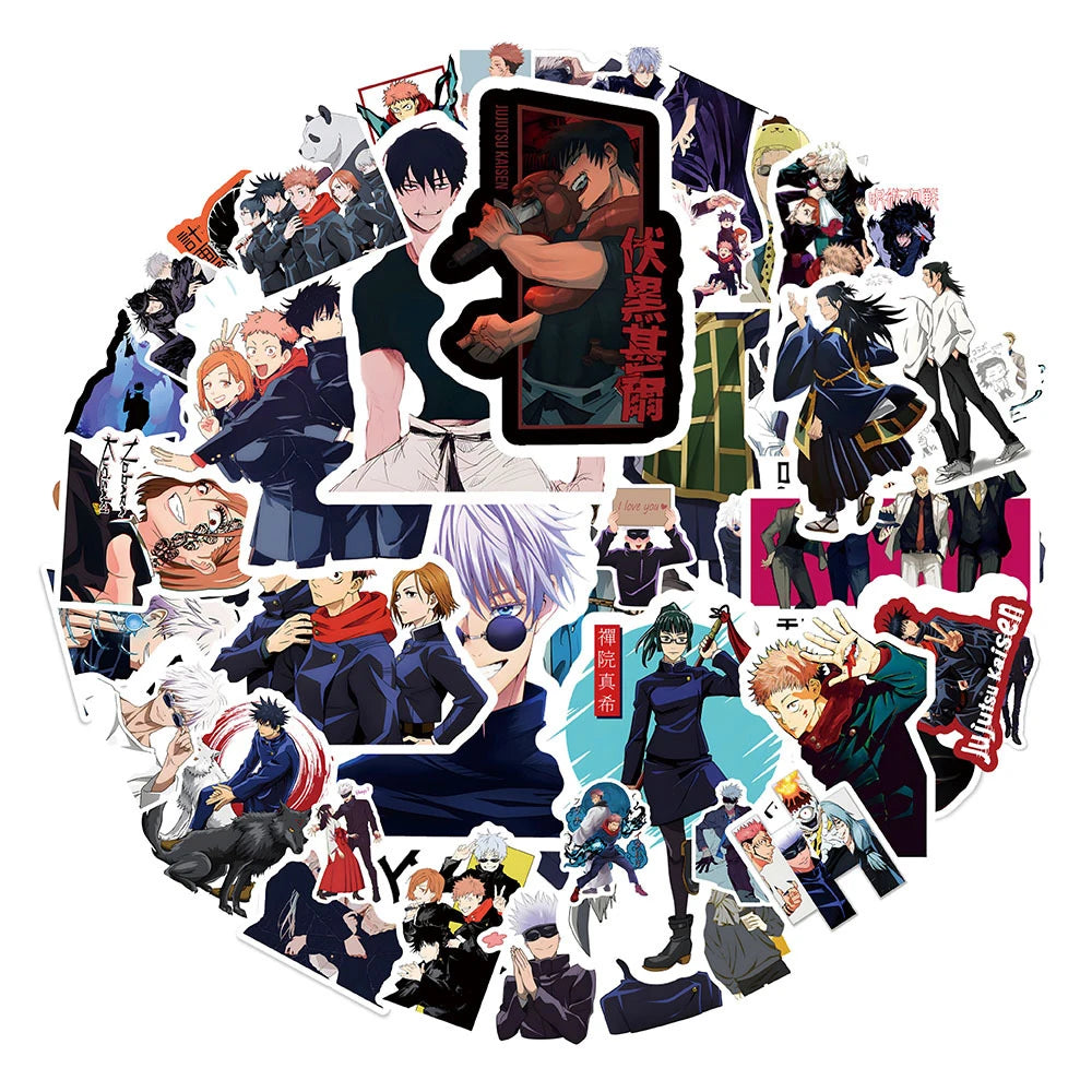 10/30/50pcs Cartoon Jujutsu Kaisen Anime Stickers Itadori Yuji Satoru Gojo Decal Notebook Laptop Skateboard Cool Sticker Kid Toy