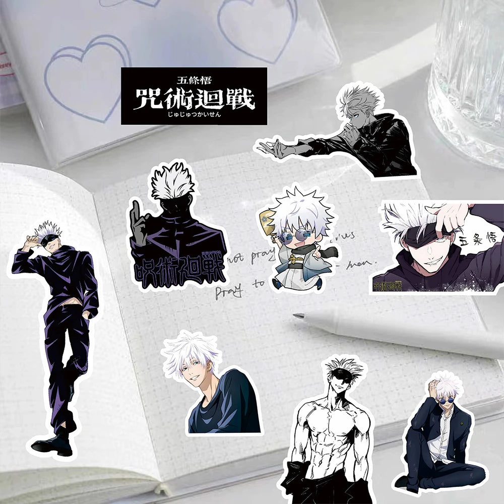 10/30/75pcs Anime Jujutsu Kaisen Satoru Gojo Stickers Cool Caroon Character Decals Phone Laptop Luggage Japan Manga Sticker Pack