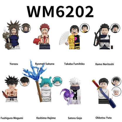 8 pièces/ensemble Jujutsu Kaisen Itadori Yuji Fushiguro Megumi Anime Mini homme blocs Figure