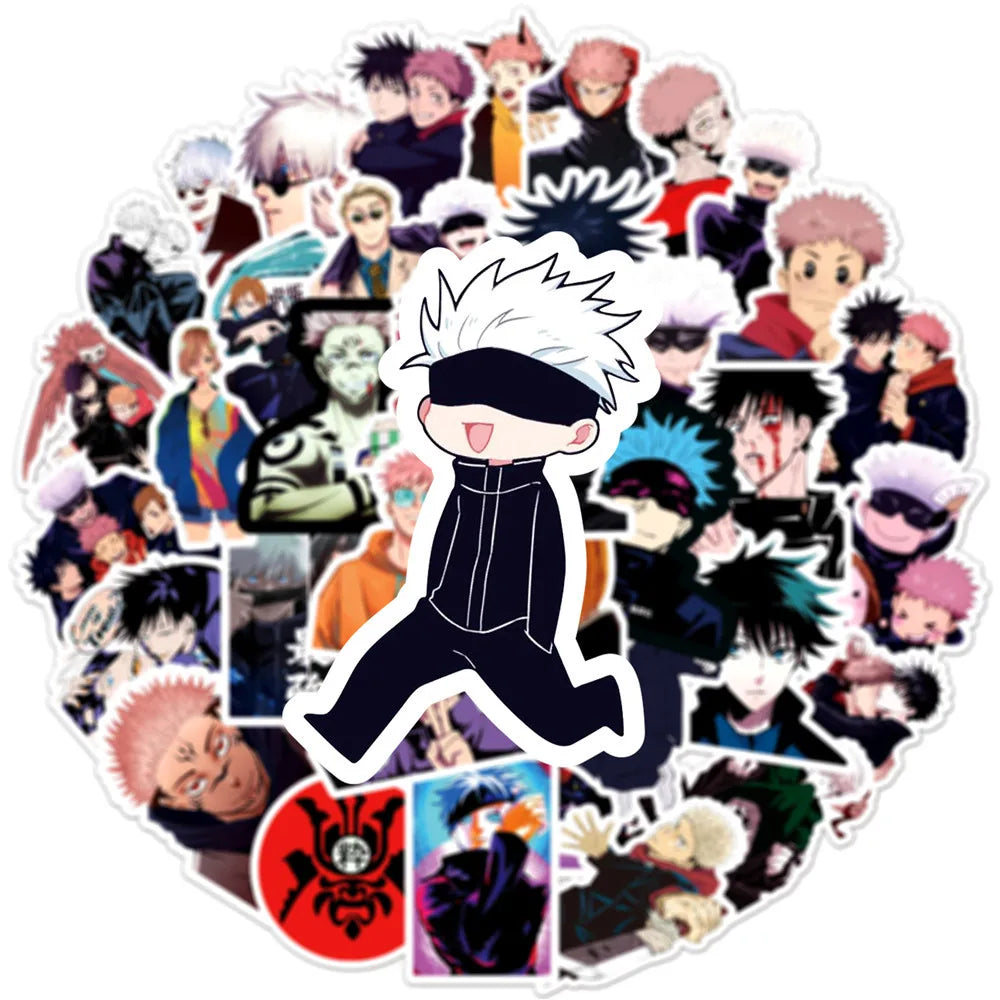 50PCS Jujutsu Kaisen Stickers Decals for Phone Laptop Notebook Suitcase Guitar DIY Cartoon Aesthetic Stickers