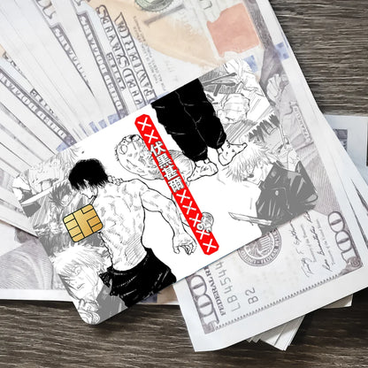 Kaisen Toji For Film Skin Cover Credit Card Stickers 4PCS Debit Anime J-Jujutsu Front Decoration Bank Bus Pass Waterproof