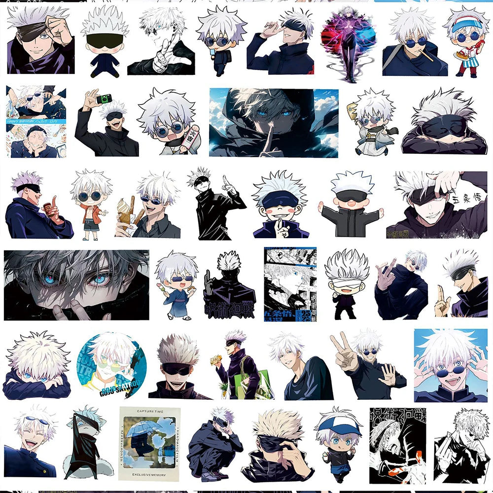 10/30/75pcs Anime Jujutsu Kaisen Satoru Gojo Stickers Cool Caroon Character Decals Phone Laptop Luggage Japan Manga Sticker Pack
