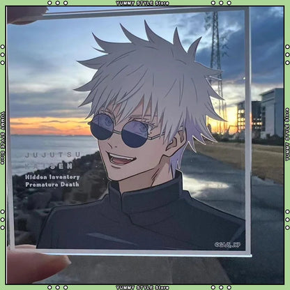 2pcs Jujutsu Kaisen Gojo Satoru & Geto Suguru Acrylic Transparent Card Anime Collectible Desktop Display Anime Merch Collectible