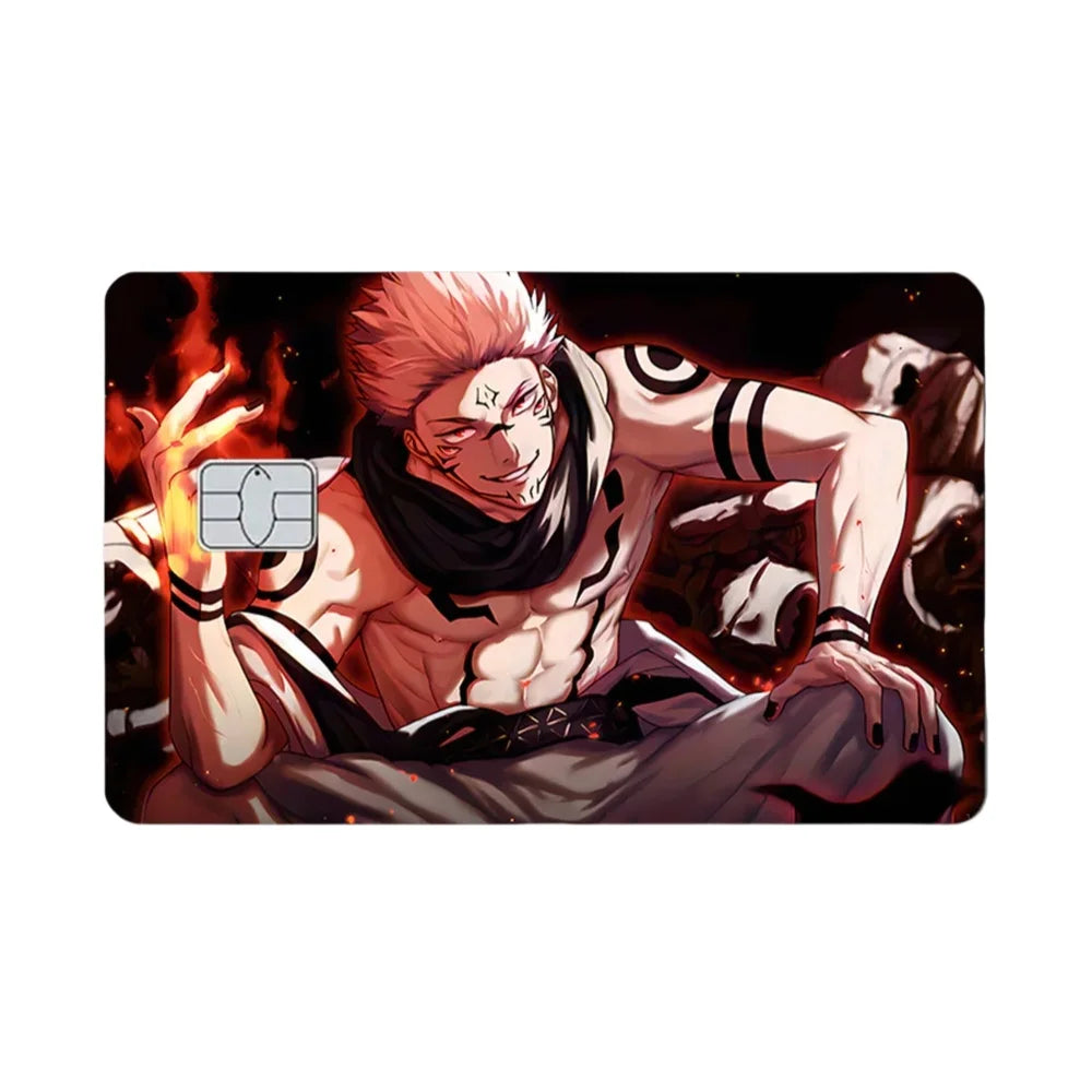 Jujutsu Kaisen Series Anime Bank Credit Cards Stickers Satoru Gojo Ryomen Sukuna Decoration Waterproof Scratch Resistant Sticker