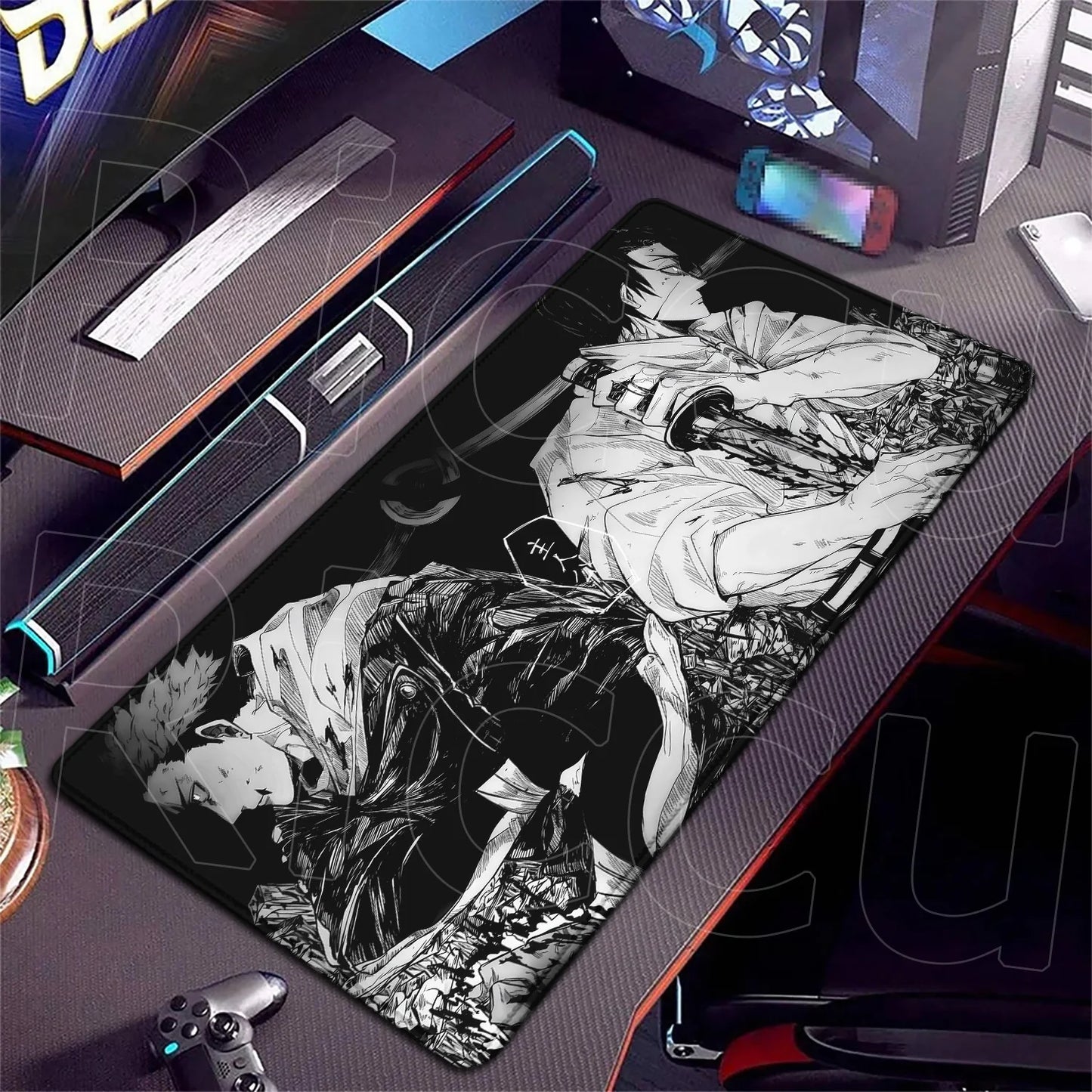 HD XXL Ryomen Sukuna 400x900mm Black Anime Jujutsu Kaisen Mouse Pad Gojo Satoru MousePad Computer Gaming PC Accessories Desk Mat