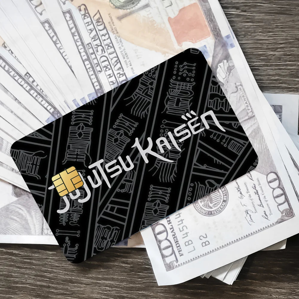J-Jujutsu Kaisen Fushiguro Toji Anime Film Skin Cover Credit Card Stickers 4PCS Debit Front Decoration Bank Bus Pass Waterproof