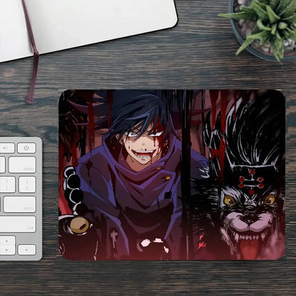 Anime Jujutsu Kaisen Fushiguro Megumi Mousepad Small LockEdge Mouse Pad For Gamers Computer Desk Pad Rectangular Anti-slip