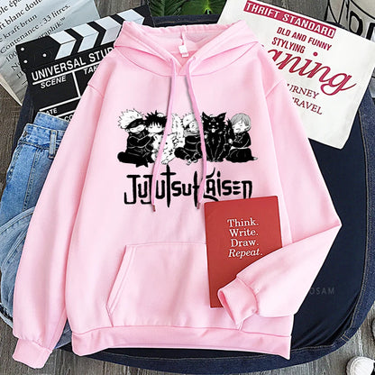 Anime Jujutsu Kaisen Hoodie Kawaii Gojo Satoru Graphic Hoodie Autumn Winter Plus Size Hoodies 2023 Hot Manga Print Sweatshirts - Jujutsu Kaisen Merch - Free Shipping Buy Now