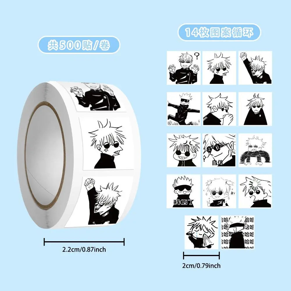 Jujutsu Kaisen chibi Gojo Satoru emoji stickers, cute popular anime, a must-have for students, DIY planner stickers