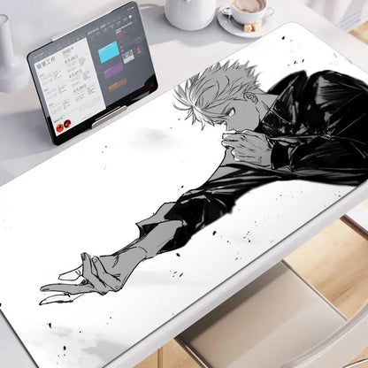 HD 60x30CM Black Anime Jujutsu Kaisen XXL Mouse Pad Gojo Satoru Mouse Pads Computer Gaming Peripheral PC Accessories Desk Mat