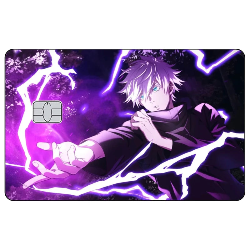 Jujutsu Kaisen Credit Card Skin Sticker Gojo Satoru Stickers for VISA JCB Mastercard and Other IC Bank Card Decoration Protect