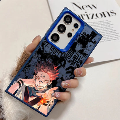 Coque de téléphone Anime Jujutsu Kaisen pour Samsung Galaxy S24 S23 S22 S21 S20 Note 20 Ultra Plus FE 5G Cartoon Coloré Argent Dos