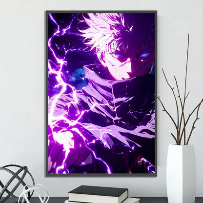 J-Jujutsu Gojo Satoru Self-adhesive Poster Anime Wallpaper Figures Home Decoration Painting Wall Art Bedroom Cartoons Decor