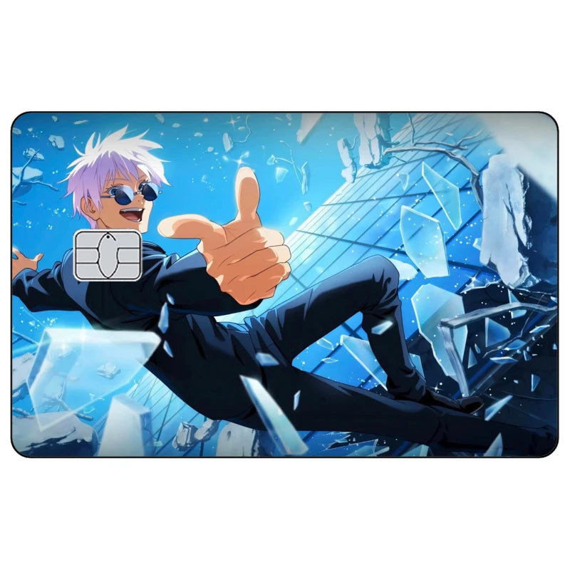 Jujutsu Kaisen Credit Card Skin Sticker Gojo Satoru Stickers for VISA JCB Mastercard and Other IC Bank Card Decoration Protect