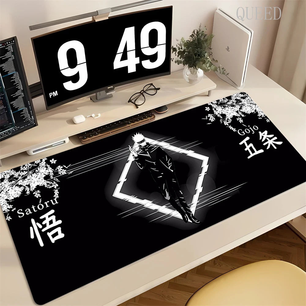90x40CM Black Anime Jujutsu Kaisen Large Mouse Pad Ryomen Sukuna Xxl MousePads Pc Computer Gaming Accessories Non-slip Desk Mat