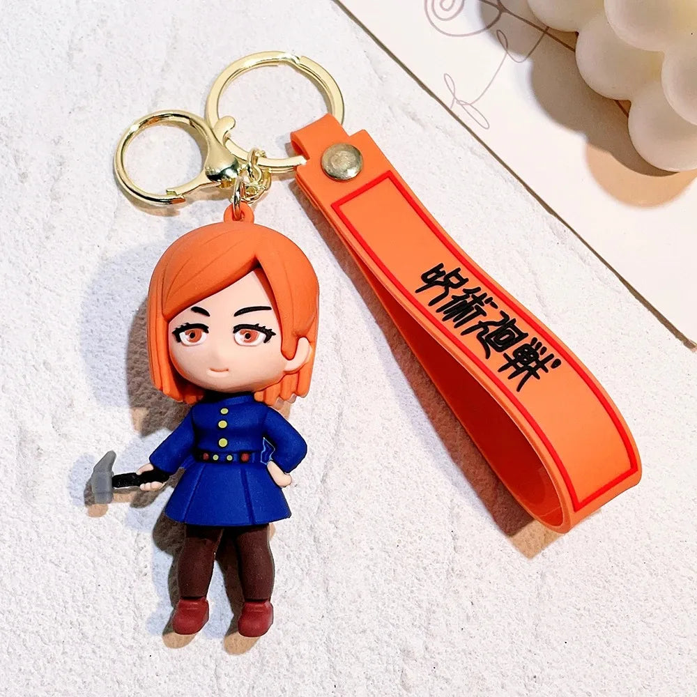 Porte-clés Cosplay Anime Jujutsu Kaisen, Gojo Itadori Fushiguro Kugisaki Sukuna Kawaii, porte-clés de poupée pour sac pendentif