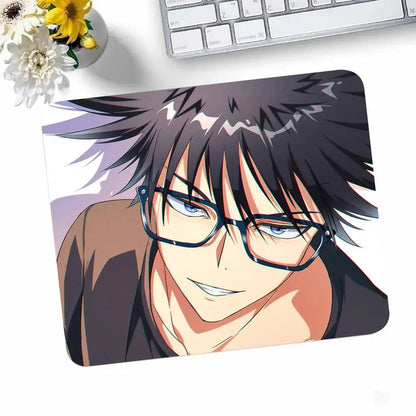 Anime Jujutsu Kaisen Fushiguro Megumi Mousepad Small LockEdge Mouse Pad For Gamers Computer Desk Pad Rectangular Anti-slip