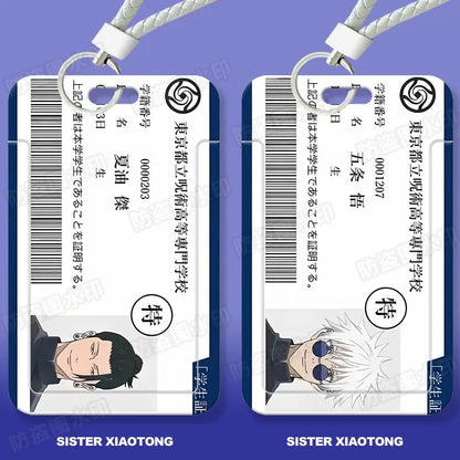 Anime Jujutsu Kaisen Itadori Yuji Satoru Gojo Kugisaki Nobara porte-carte porte-clés carte d'identité d'étudiant Bus carte de crédit Pass Hang