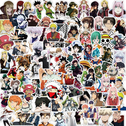 Lot de 50/100 autocollants graffitis pour enfants, mélange de dessins animés Jujutsu Kaisen Hunter x Hunter My Heroes Academy Attack on Titan