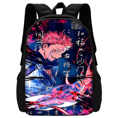 Sac à dos d'école Anime J-Jujutsu Kaisen pour enfant avec sacs à déjeuner, trousses à crayons, sacs d'école pour garçons et filles, meilleur cadeau
