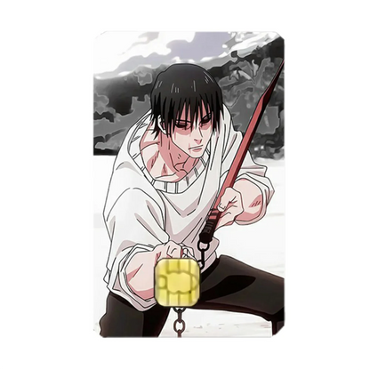 Toji Jujutsu Kaisen Fushiguro Stickers Cartoon Credit Visa Debit Bank Charge Card Bus Metro Waterproof Sticker Decal Decoration