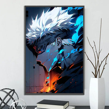 J-Jujutsu Gojo Satoru Self-adhesive Poster Painting Wall Art Bedroom Figures Home Decoration Cartoons Decor Anime Wallpaper
