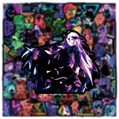 10/25/50/100PCS Cartoon Anime Jujutsu Kaisen Attack On Titan Neon Light Graffiti Stickers Car Motorcycle DIY Decal Sticker Kids