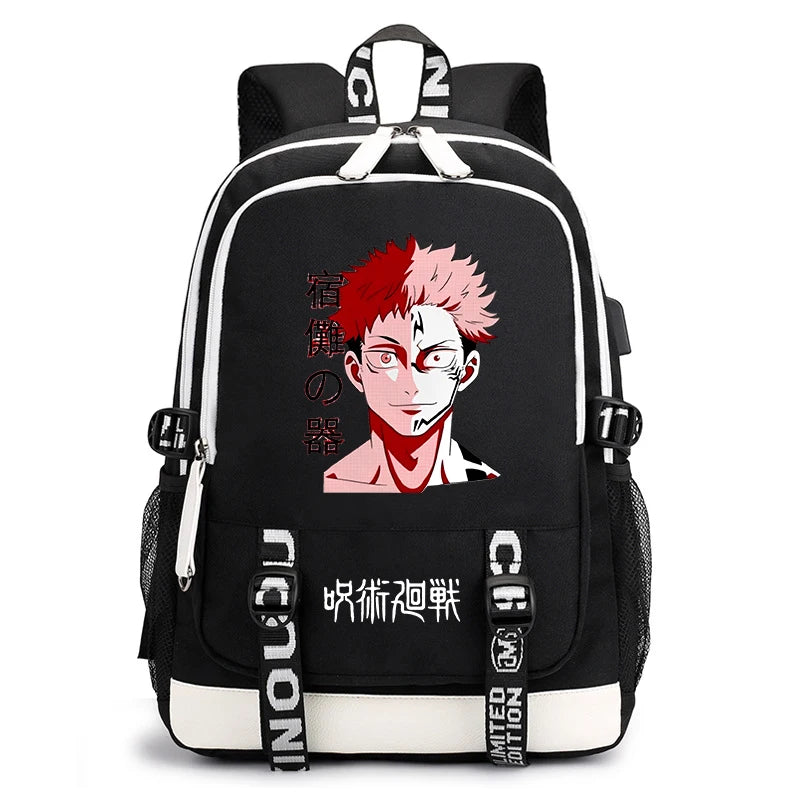 Sac à dos imprimé anime Jujutsu Kaisen, sac d'école pour étudiant, sac USB, cadeau de rentrée scolaire