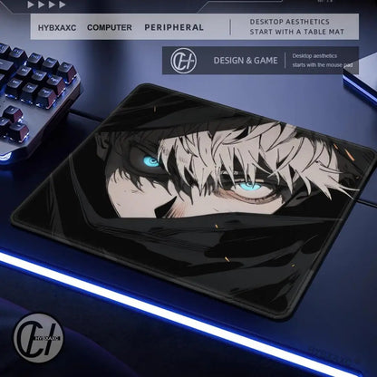 Gojo Satoru Small Gaming Mousepad Anime Jujutsu Kaisen Mouse Pad 500x500 Gamer Company Keyboard Mouse Mats Computer Desk Mat