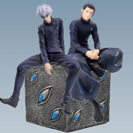 Satoru Gojo Statue Jujutsu Kaisen Figure Geto Suguru Sitting Posture Action Figures Prison Realm Anime Model Pvc Ornament Toys - Jujutsu Kaisen Merch - Free Shipping Buy Now