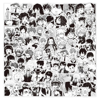 Lot de 50/100 autocollants dessin animé Attack On Titan Jujutsu Kaisen, autocollants imperméables pour skateboard, ordinateur portable, voiture, moto