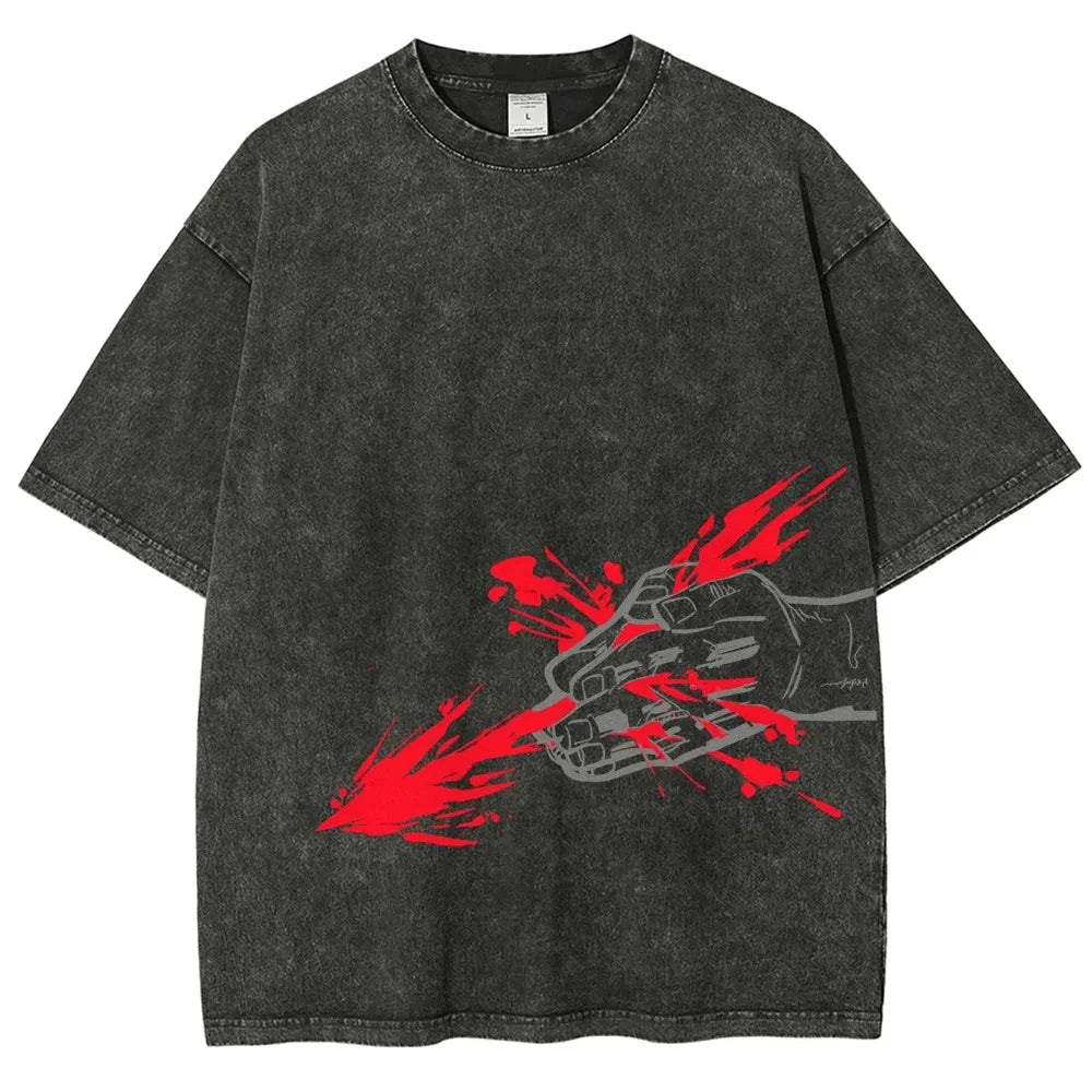 Vintage Jujutsu Kaisen CHOSO T-shirt Women's and Men's Anime Washed Cotton T Shirt Summer Harajuku Street Men Tops Clothing - Jujutsu Kaisen Merch - Free Shipping Buy Now