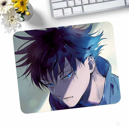 Anime Jujutsu Kaisen Fushiguro Megumi Mousepad Small LockEdge Mouse Pad For Gamers Computer Desk Pad Rectangular Anti-slip