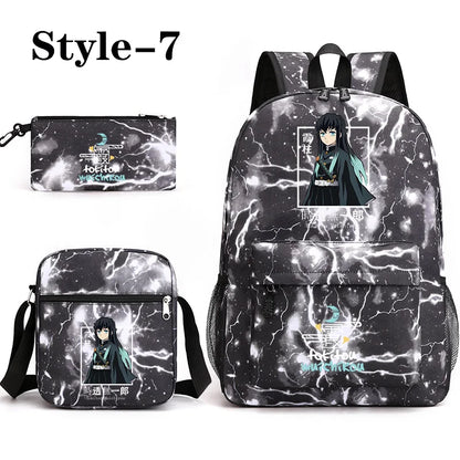 Sac à dos motif Anime Tokitou Muichirou pour adolescents, grande capacité, sac à bandoulière, sac à crayons, sacs d'école