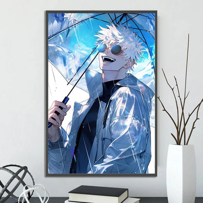 Jujutsu Kaisen Self-adhesive Poster Home Decoration Anime Figures Painting Wall Art Bedroom Cartoons Decor Gojo Satoru Wallpaper