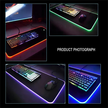 Anime J-jujutsu K-kaisen Mouse Pad Gaming Rgb Mousepad Cool Backlit Keyboard Gamer Girl Xxl Laptop Mat Table Pads Deskpad