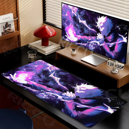 Large Gaming Mouse Pad J-ujutsu Kaisen Gojo Satoru Mouse pad LockEdge Thickened Computer Keyboard Desk Mat Rubber Anti slip Mats