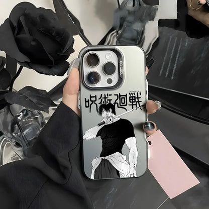 Coque de téléphone Jujutsu Toji Kaisen F-Fushiguro Candy Abraz pour iPhone 16 15 14 13 12 11 Pro Max Noir Violet Mat Ultra-mince Souple