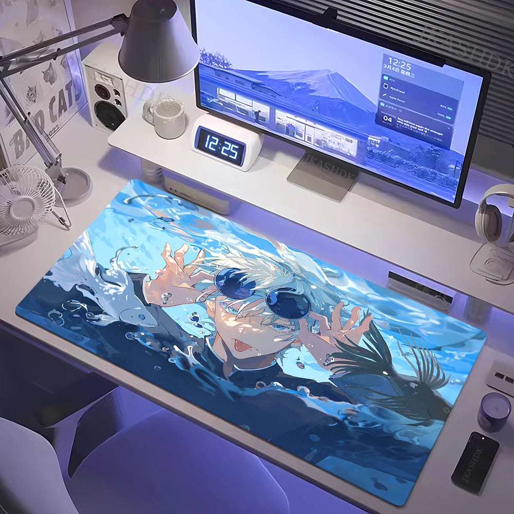 Large Gaming Mousepad Jujutsu Kaisen Mouse Pad Anime Gojo Satoru Desk Mat Gamer Company Keyboard Mouse Mats Computer Carpet