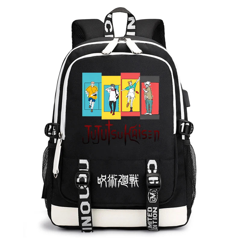 Sac à dos imprimé anime Jujutsu Kaisen, sac d'école pour étudiant, sac USB, cadeau de rentrée scolaire