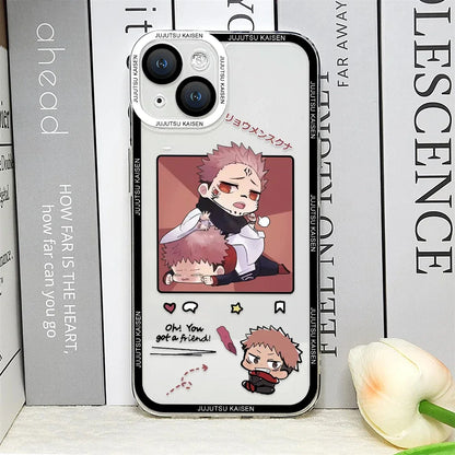 Coque de téléphone Jujutsu Kaisen, mignonne et douce, pour iPhone 16, 15, 14, 13, 12, 11 Pro MAX, Mini, XS, X, SE2, 8, 7 Plus, Satoru Gojo Comics