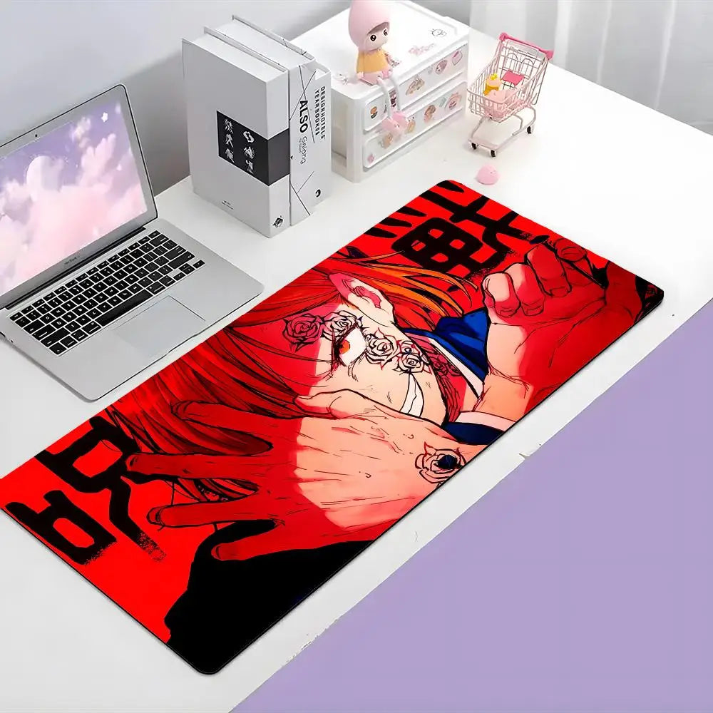 Japanese J-Jujutsu Kaisen k-Kugisaki G-Gojo Satoru Mouse Pad Large Gaming Mousepad with Thick Stitched Edge Non-Slip Desk Mat