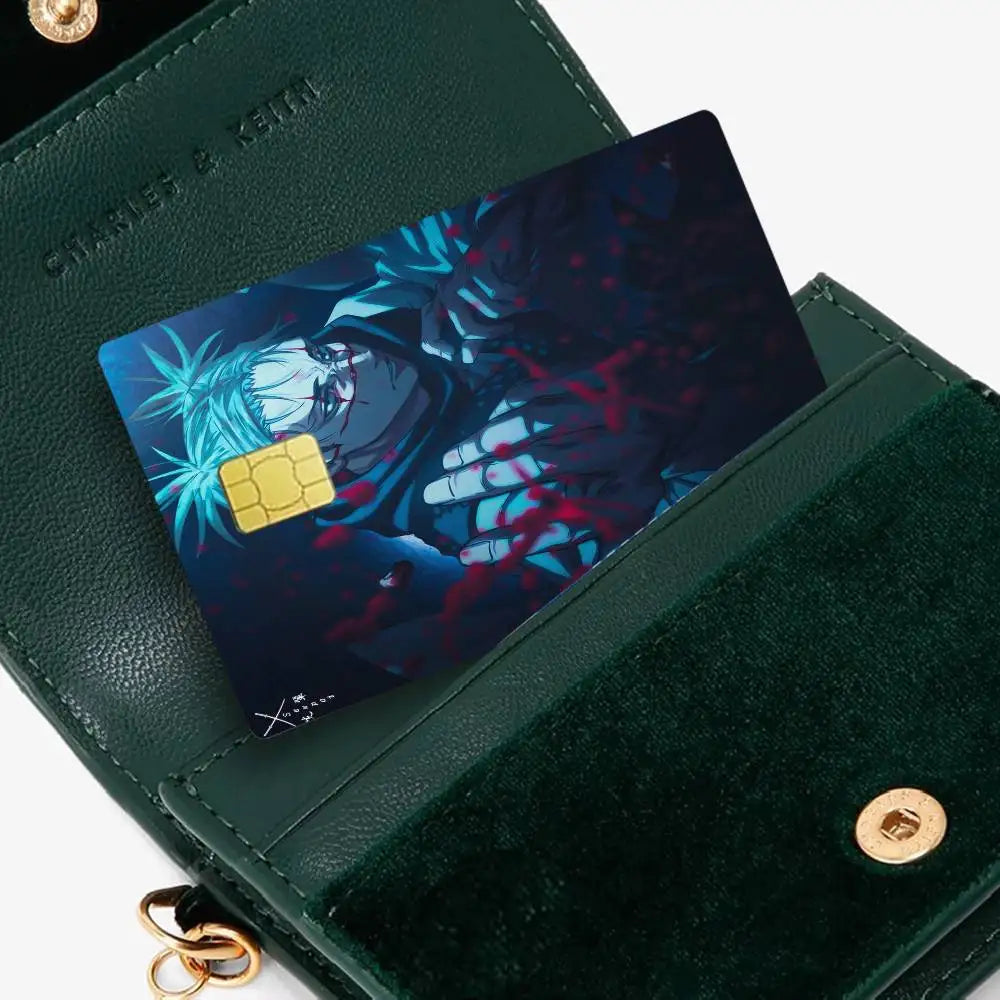 Choso Jujutsu Kaisen Anime Fashion Matte Gold Silver Black Matte Film Skin Sticker Tape for Bank Credit Debit Card