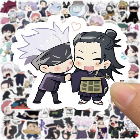 Lot de 10, 30, 50 ou 100 autocollants Kawaii en PVC, motif dessin animé Jujutsu Kaisen, graffiti, pour ordinateur portable, guitare, DIY, cadeau pour enfant