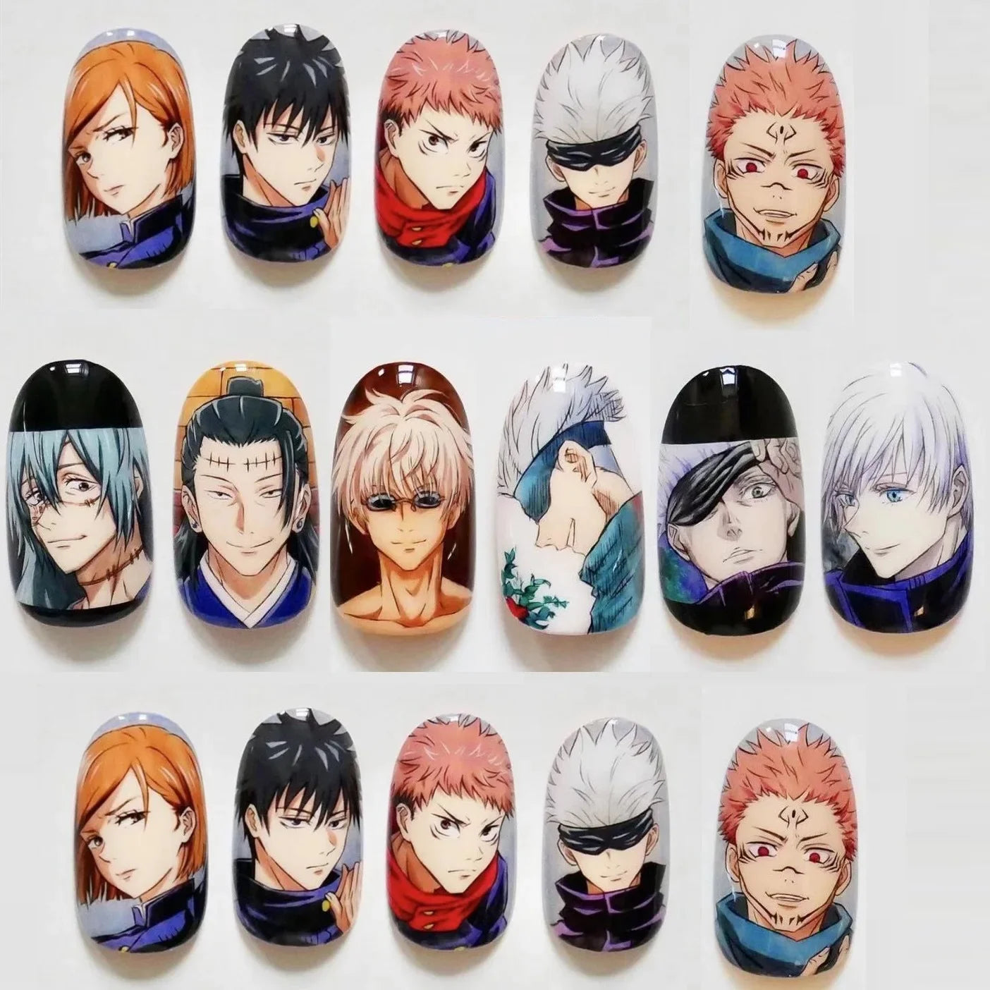 Autocollants 3D pour nail art, modèle coulissant, décorations pour ongles DIY, Jujutsu Kaisen, TSC-196