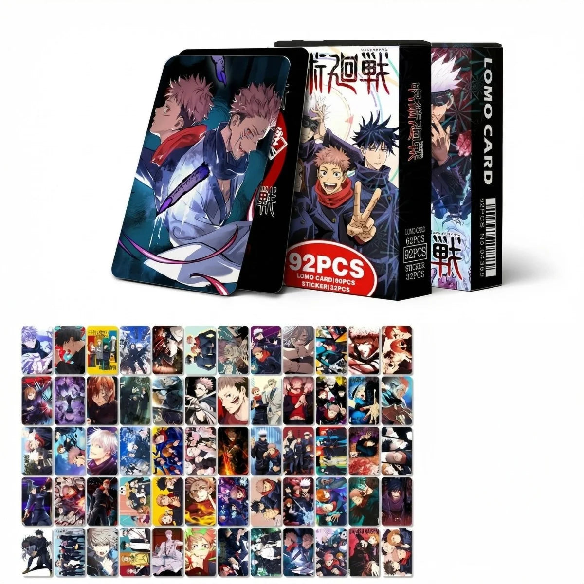 92PCS Cards Set Merch Anime Gojo Satoru Nobara Kugisaki Collectible HD Print Photo Card Jujutsu Kaisen Collect Fan Birthday Gift