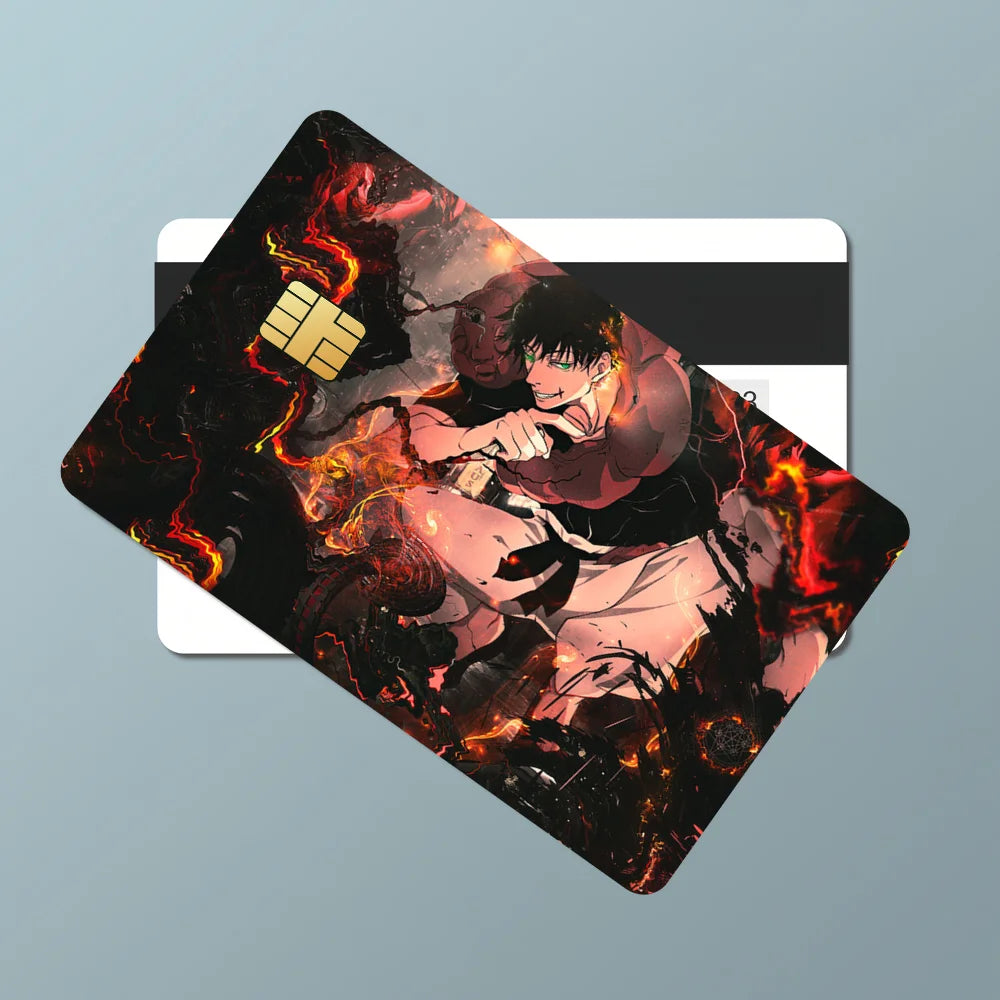 Kaisen Toji For Film Skin Cover Credit Card Stickers 4PCS Debit Anime J-Jujutsu Front Decoration Bank Bus Pass Waterproof