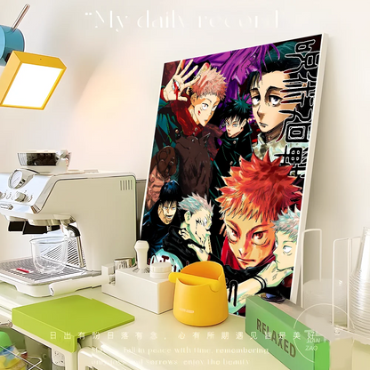 Jujutsu Kaisen Anime DIY Sticky Poster Waterproof Paper Sticker Coffee House Bar Home Decor