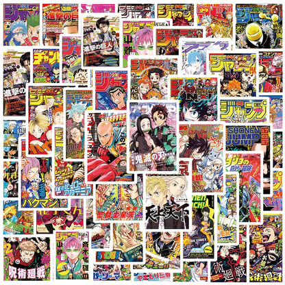 Lot de 50/100 autocollants graffitis pour enfants, mélange de dessins animés Jujutsu Kaisen Hunter x Hunter My Heroes Academy Attack on Titan